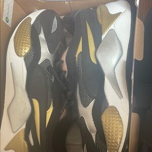 Black and Gold Athletic Sneakers